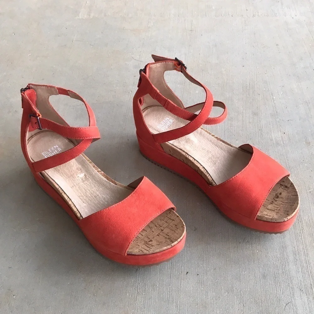 Eileen Fisher Emmy Tangelo Platform Sandals